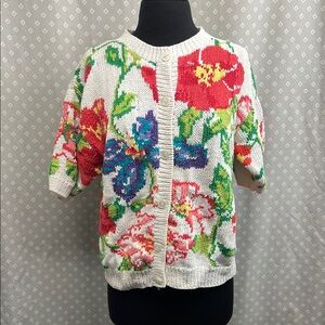 Floral Hand Knit Women's Sweater